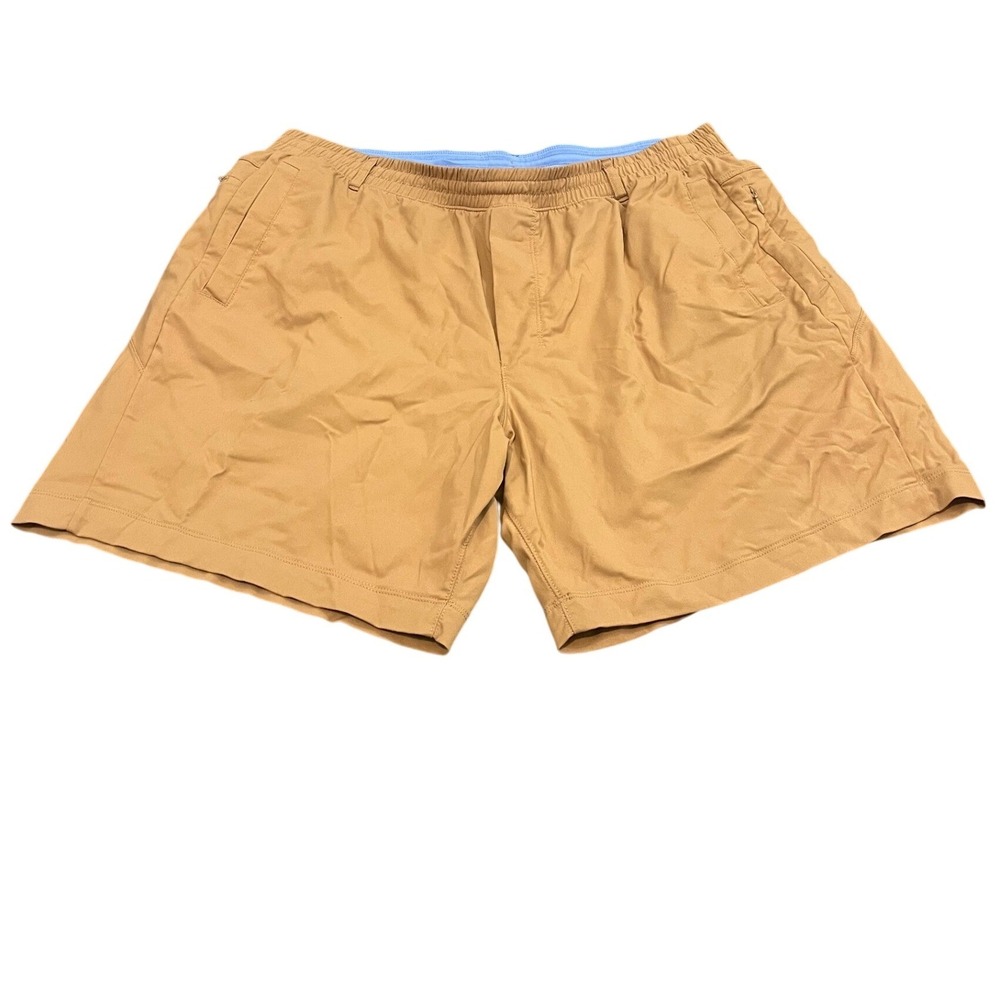 Birddogs Gym Shorts Mens 3XL Tan Lined Elastic Waist Activewear Khaki